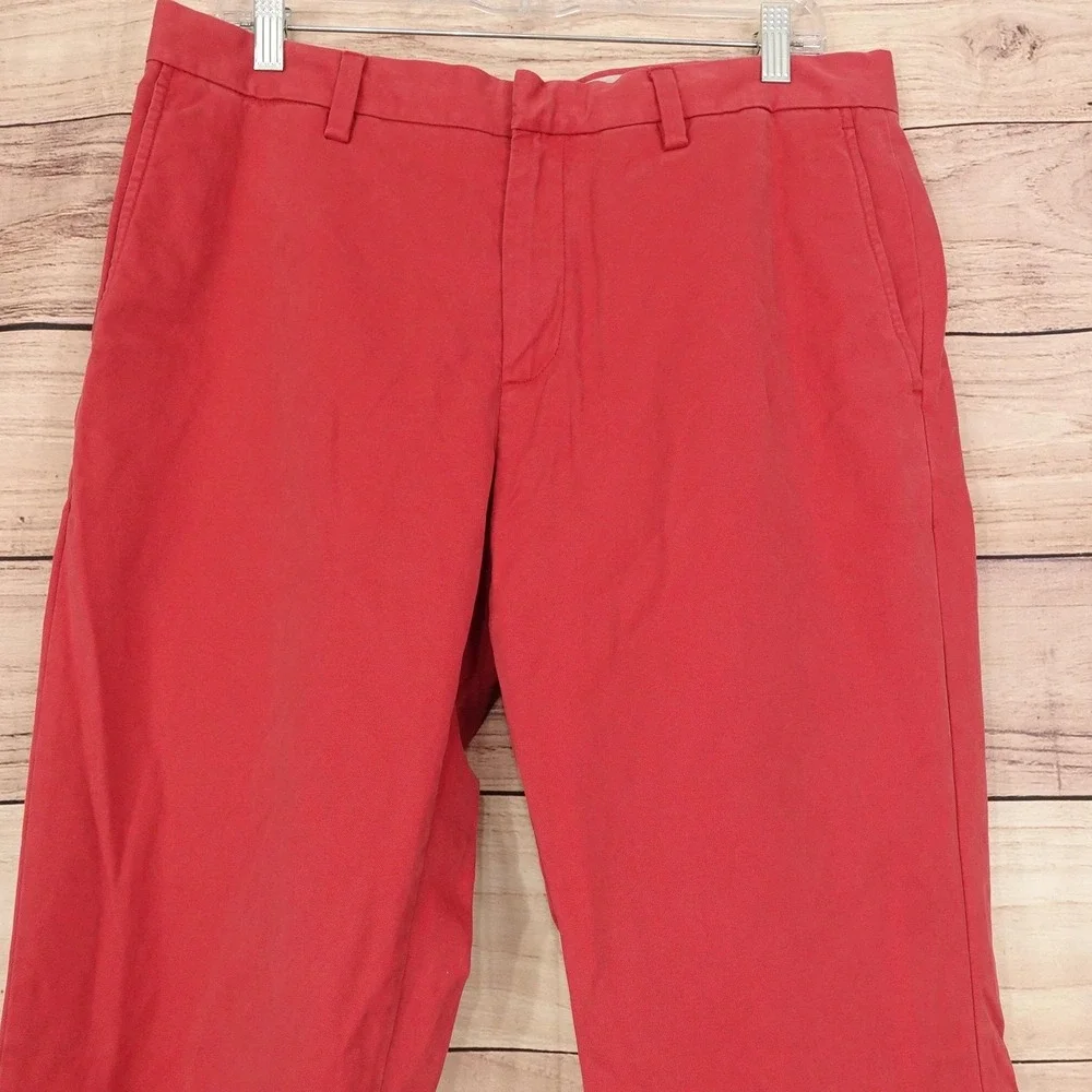 Banana Republic Emerson Chino Pants Mens 33x34 Red Regular Fit Straight Leg